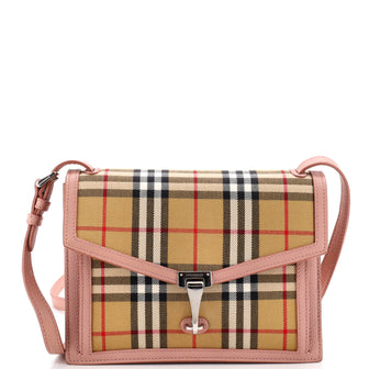 Burberry Macken Crossbody Bag Vintage Check Canvas Small