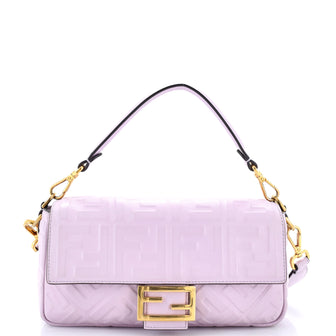 Fendi Baguette NM Bag Zucca Embossed Leather Medium