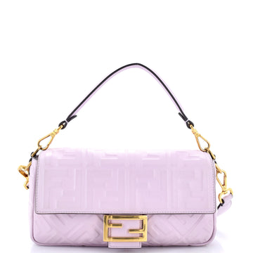 Fendi Baguette NM Bag Zucca Embossed Leather Medium