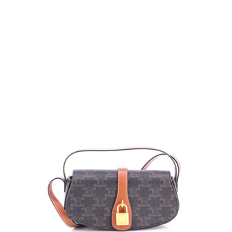 Celine Tabou Clutch with Strap Triomphe Coated Canvas
