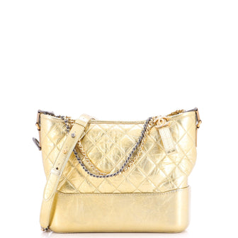 Chanel Gabrielle Hobo Quilted Metallic Aged Calfskin Medium