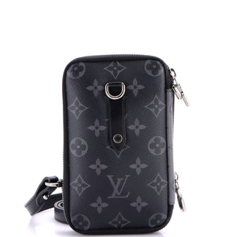 Louis Vuitton Double Phone Pouch Reverse Monogram Eclipse Canvas