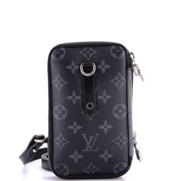 Louis Vuitton Double Phone Pouch Reverse Monogram Eclipse Canvas