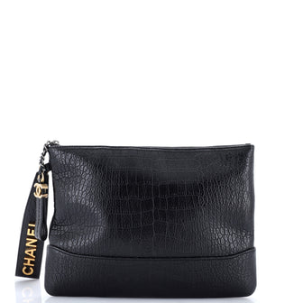 Chanel Gabrielle O Case Clutch Crocodile Embossed Calfskin Medium