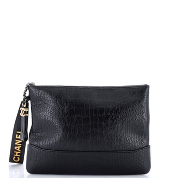 Chanel Gabrielle O Case Clutch Crocodile Embossed Calfskin Medium