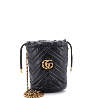 Gucci GG Marmont Bucket Bag Matelasse Leather Mini