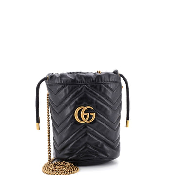 Gucci GG Marmont Bucket Bag Matelasse Leather Mini