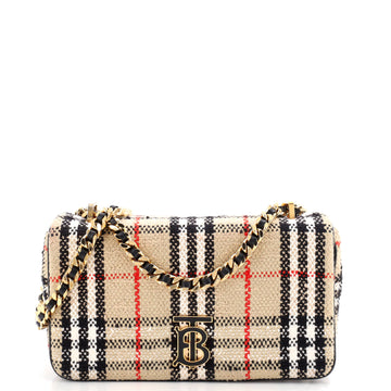 Burberry Lola Shoulder Bag Vintage Check Tweed Small