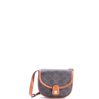Celine Besace Flap Bag Triomphe Coated Canvas Mini