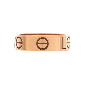 Cartier Engraved Love Band Ring 18K Rose Gold