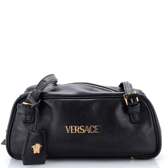 Versace Tag Bowling Bag Leather Large
