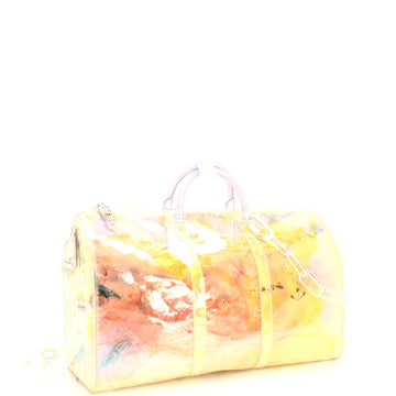 Louis Vuitton Keepall Bandouliere Bag Limited Edition Monogram Prism PVC 50