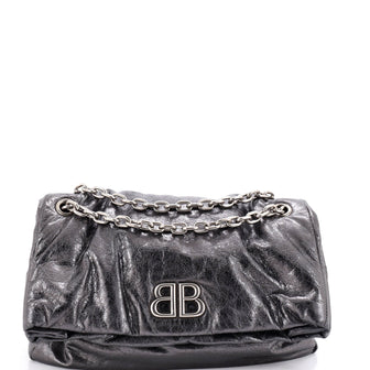 Balenciaga Monaco Chain Flap Shoulder Bag Leather Medium