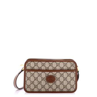 Gucci Interlocking G Patch Camera Bag GG Coated Canvas Mini