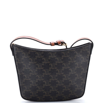 Celine Croque Hobo Triomphe Coated Canvas Medium