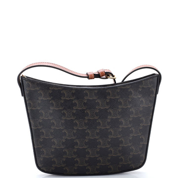 Celine Croque Hobo Triomphe Coated Canvas Medium