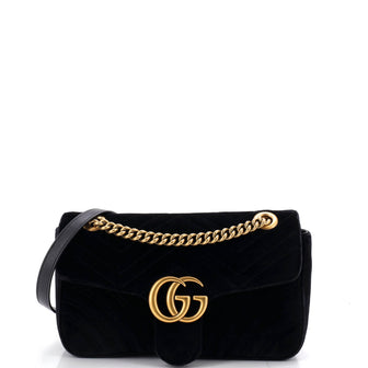 Gucci GG Marmont Flap Bag Matelasse Velvet Small