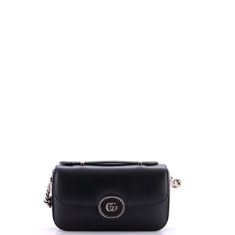 Gucci Petite GG Flap Shoulder Bag Leather Mini