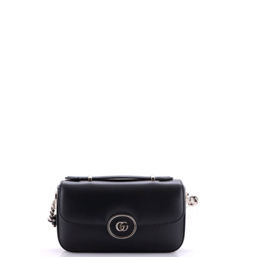 Gucci Petite GG Flap Shoulder Bag Leather Mini