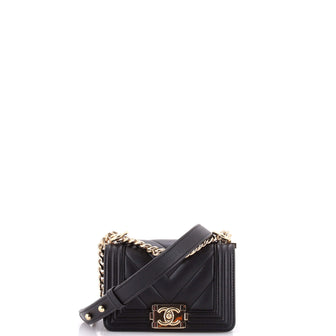 Chanel Boy Flap Bag Chevron Lambskin Mini