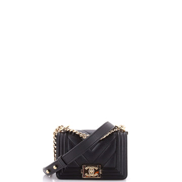 Chanel Boy Flap Bag Chevron Lambskin Mini