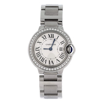 Cartier Ballon Bleu de Cartier Quartz Watch Stainless Steel with Diamond Bezel 28