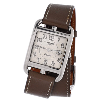Hermes Cape Cod Double Tour Automatic Watch Stainless Steel and Leather 29