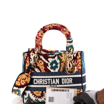 Christian Dior Lady D-Lite Bag Embroidered Canvas Medium