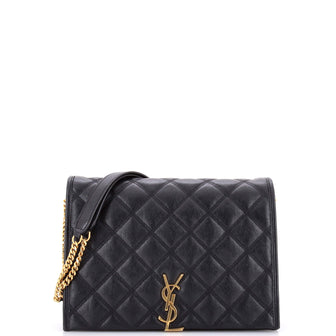Saint Laurent Becky Shoulder Bag Quilted Leather Small