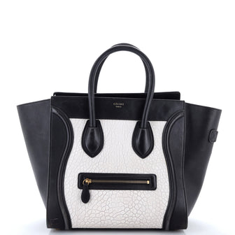 Celine Bicolor Luggage Bag Leather Micro