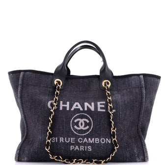 Chanel Deauville Tote Mixed Fibers Large