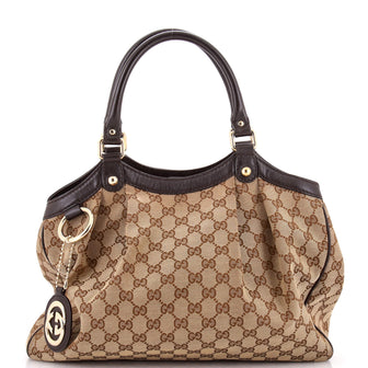 Gucci Sukey Tote GG Canvas with Leather Medium
