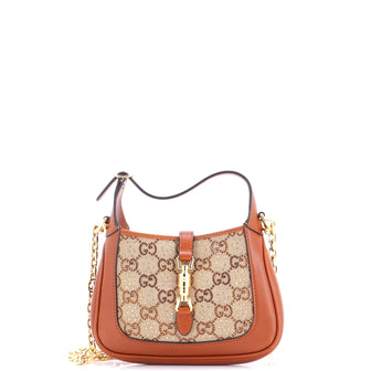 Gucci Jackie 1961 Chain Hobo Crystal Embellished GG Canvas Mini