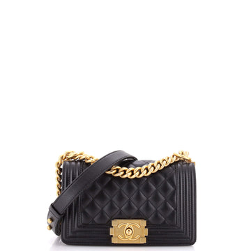 Chanel Boy Flap Bag Quilted Caviar Small