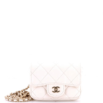 Chanel Classic Flap Chain Belt Bag Quilted Caviar Mini
