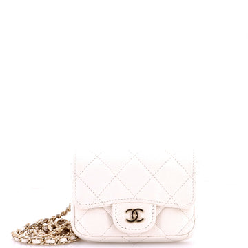 Chanel Classic Flap Chain Belt Bag Quilted Caviar Mini