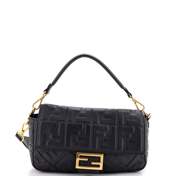 Fendi Baguette NM Bag Zucca Embossed Leather Medium