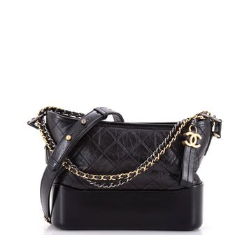 Chanel Gabrielle Hobo with Logo Handle Quilted Aged Calfskin Medium