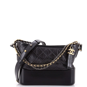 Chanel Gabrielle Hobo with Logo Handle Quilted Aged Calfskin Medium