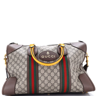 Gucci Neo Vintage Web Duffle Bag GG Coated Canvas Medium