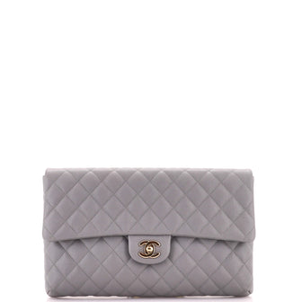 Chanel Classic Flap Clutch Quilted Caviar