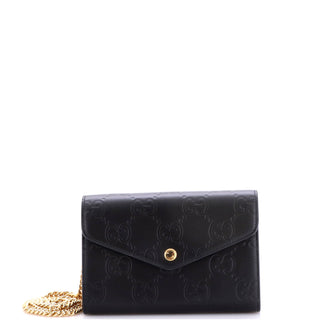 Gucci Envelope Wallet on Chain Guccissima Leather