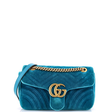 Gucci GG Marmont Flap Bag Matelasse Velvet Small