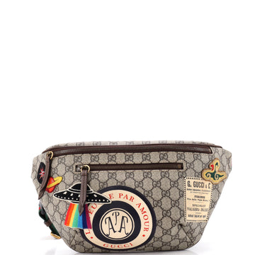Gucci Courrier Zip Belt Bag GG Coated Canvas with Applique