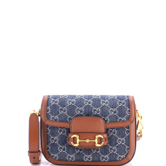 Gucci Horsebit 1955 Shoulder Bag GG Denim Mini
