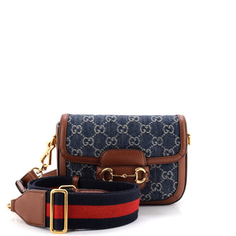 Gucci Horsebit 1955 Shoulder Bag GG Denim Mini