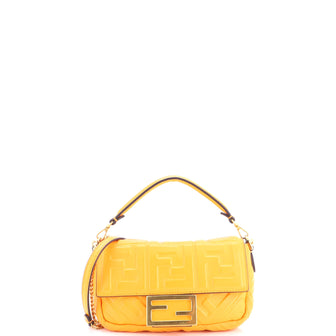 Fendi Baguette NM Bag Zucca Embossed Leather Mini