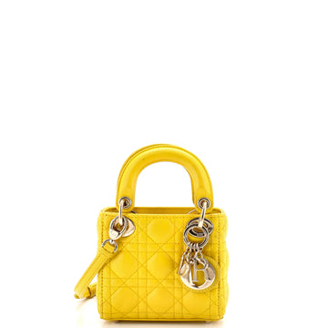 Christian Dior Lady Dior Bag Cannage Quilt Lambskin Micro