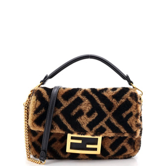 Fendi Baguette NM Bag Zucca Shearling Mini