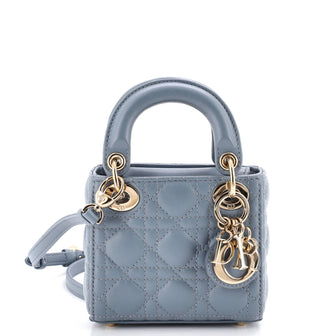 Christian Dior Lady Dior Bag Cannage Quilt Lambskin Micro